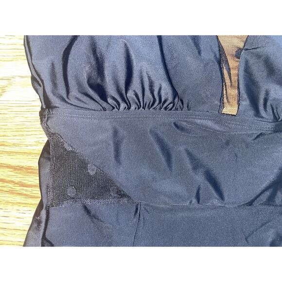 SO Juniors Plus Size 1x Black Halter Mesh One Piece Bathing Suit Swim Wear NWT - Picture 5 of 16